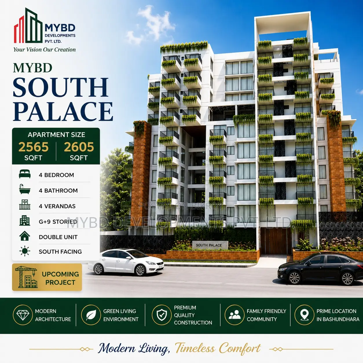 4 Bedroom Apartment in Mybd South Palace, Basundhara for Sale in Basundhara
