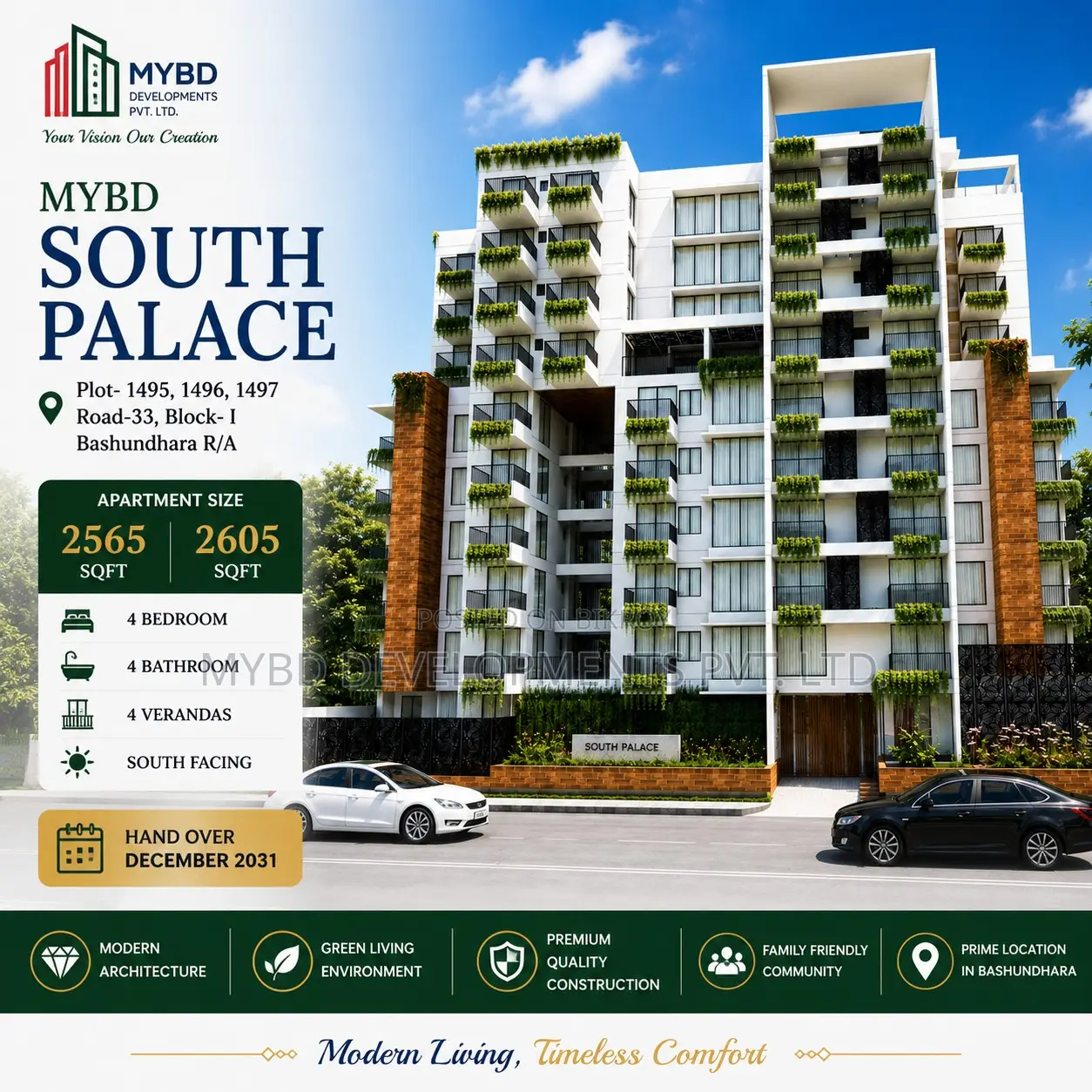 4 Bedroom Apartment in Mybd South Palace, Basundhara for Sale in Basundhara