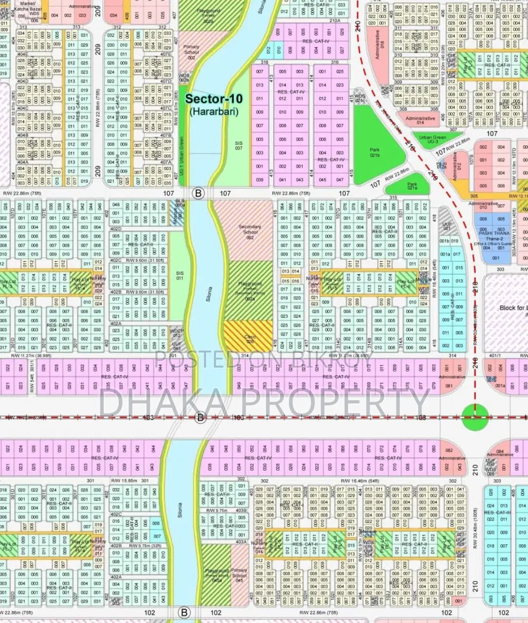 Sector 10, Road 103, 10 Katha South-Facing Plot in Purbachal