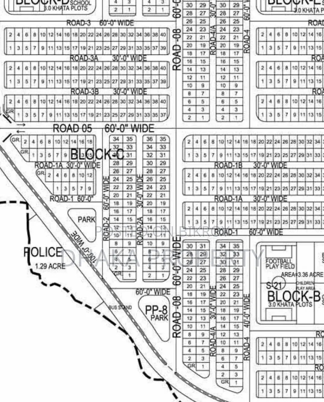 60ft Road 3 Katha Park East at Sector-17/C in Uttara