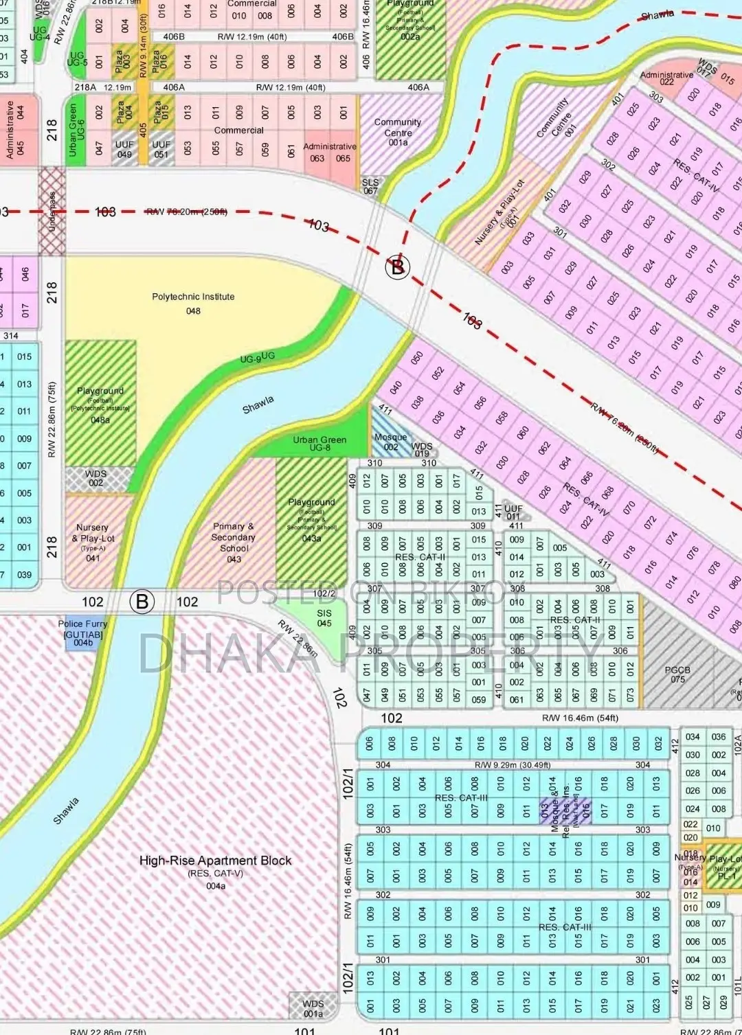 30ft Road 5 Katha Lake South at Sector-3 in Purbachal
