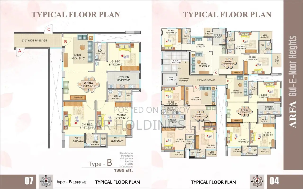 3-Bedroom Apartment in Arfa, Rampura for sale in Rampura