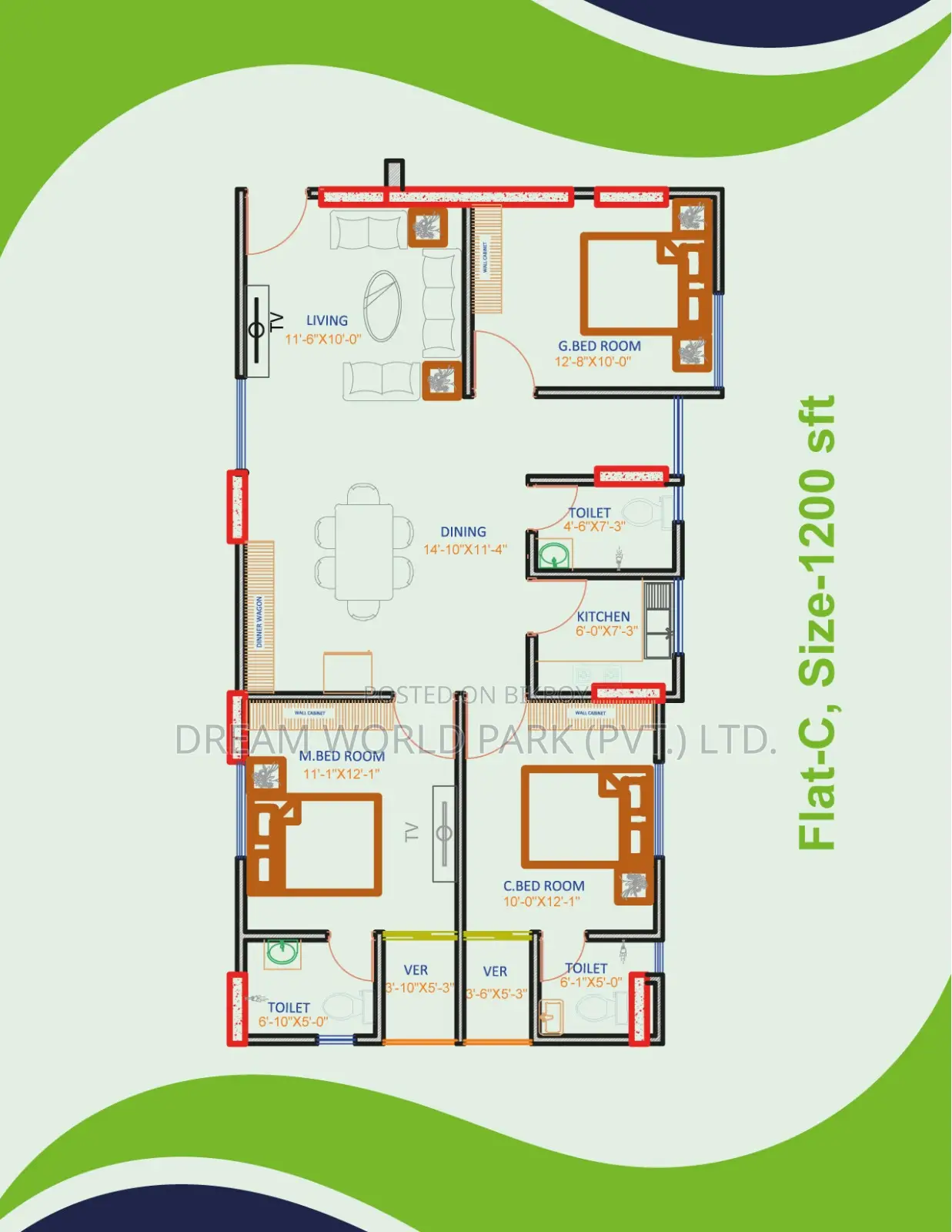 3-Bedroom Apartment in Dream Motiur Hasina, Dhanmondi for sale in Dhanmondi