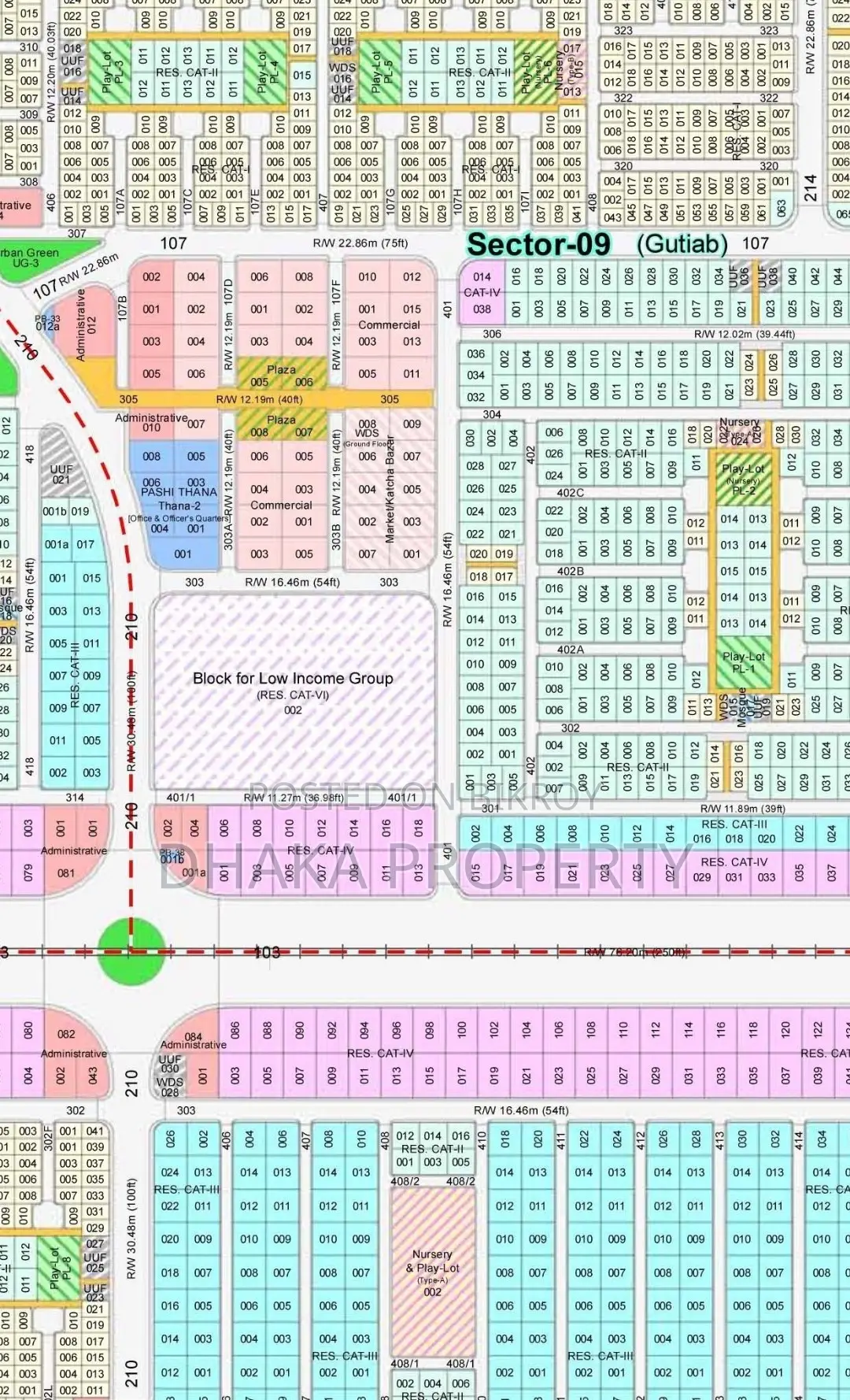 54/75ft Corner 9.75 Katha West at Sector-9 in Purbachal