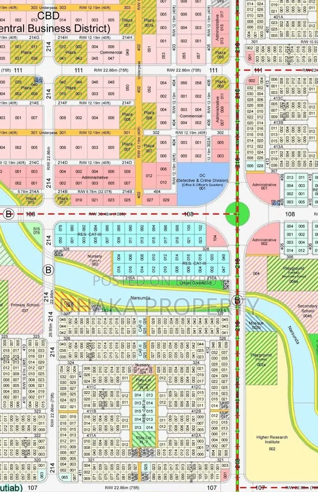 100ft Commercial 7.5 Katha Land Sale at Sector-9 in Purbachal