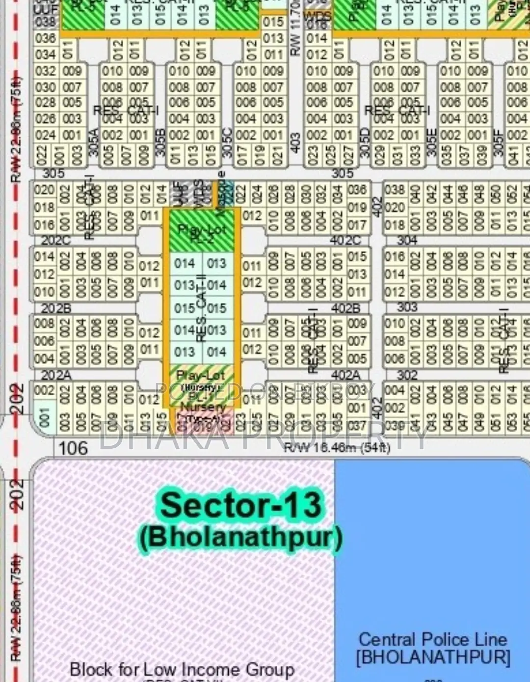 30-foot Road 3 Katha Park North at Sector 13 in Purbachal