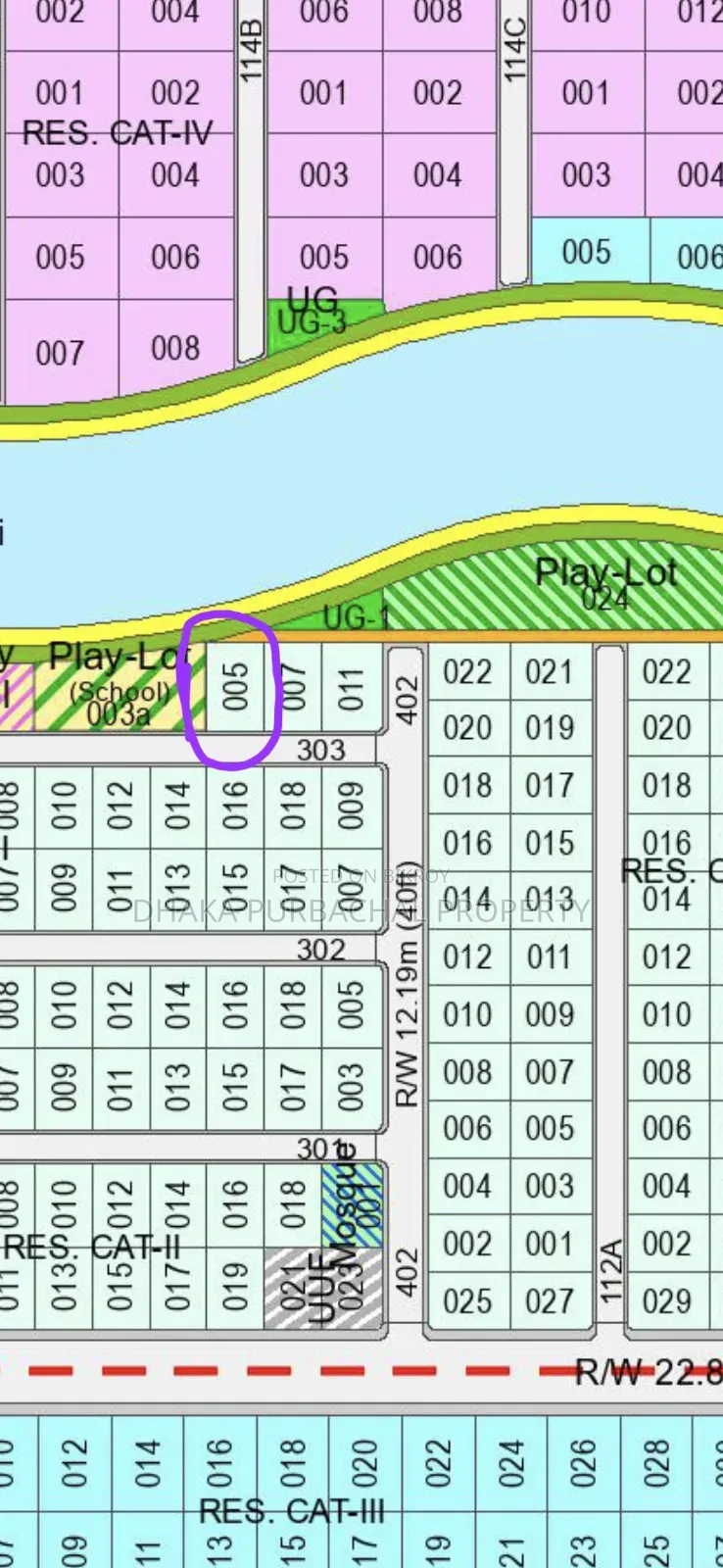 Purbachal Sector 16 Lake View 5 Katha Plot for Sale in Purbachal