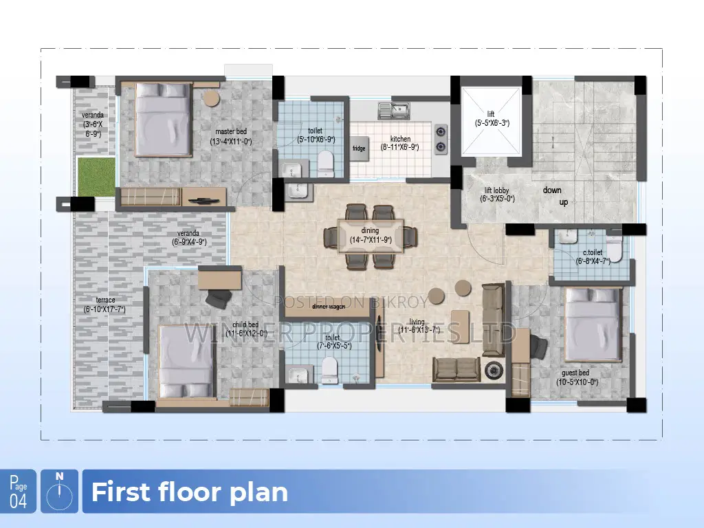 3-Bedroom Apartment in Winner Rahi Villa, Uttara for Sale in Uttara