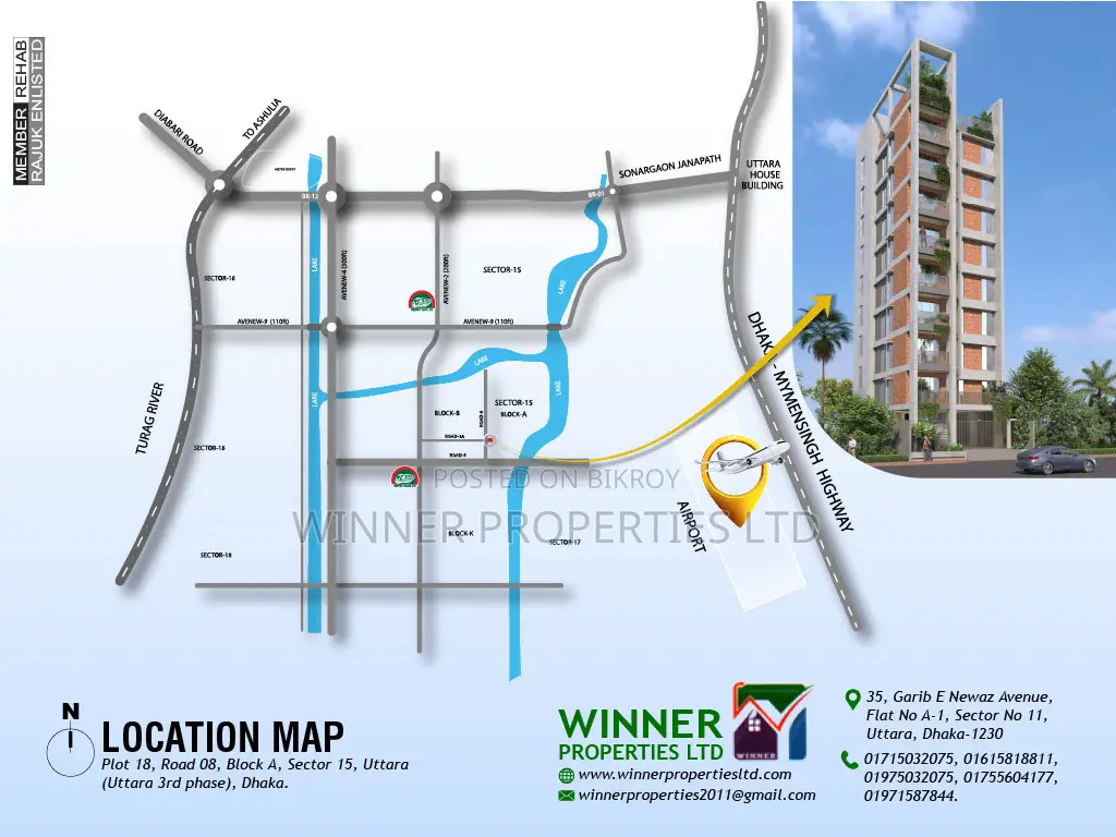 3-Bedroom Apartment in Winner Rahi Villa, Uttara for Sale in Uttara