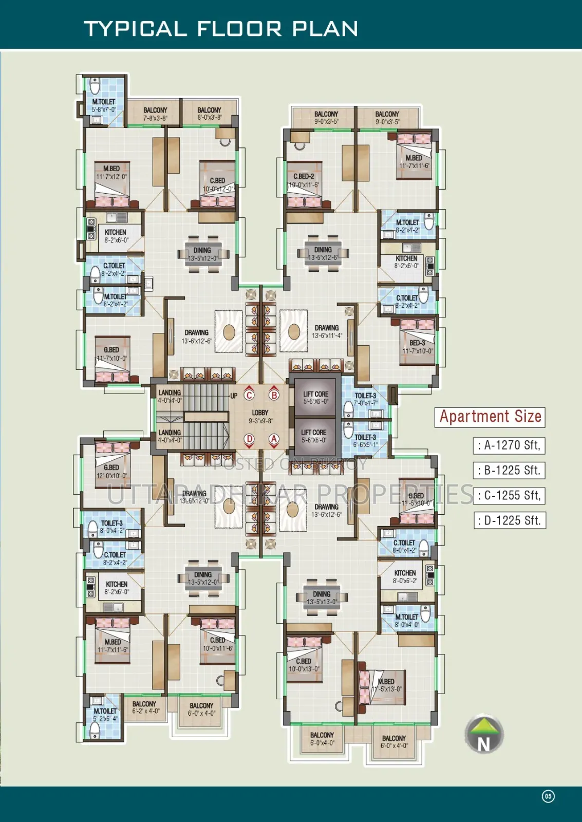 3 Bedroom Apartment in Upl Shwapno Neer, Cantonment for sale in Cantonment