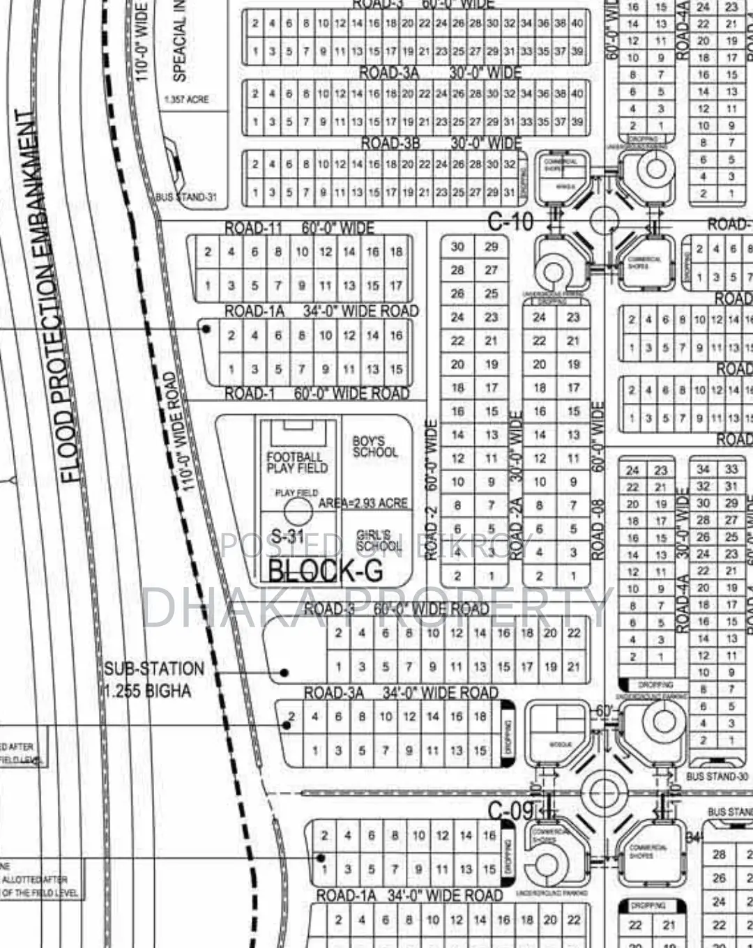 60/60ft Corner 5 Katha North at Sector-16/G in Uttara
