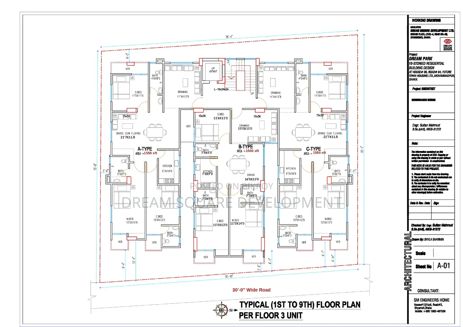 3-Bedroom Apartment in Dreamsquare, Mohammadpur for sale in Mohammadpur