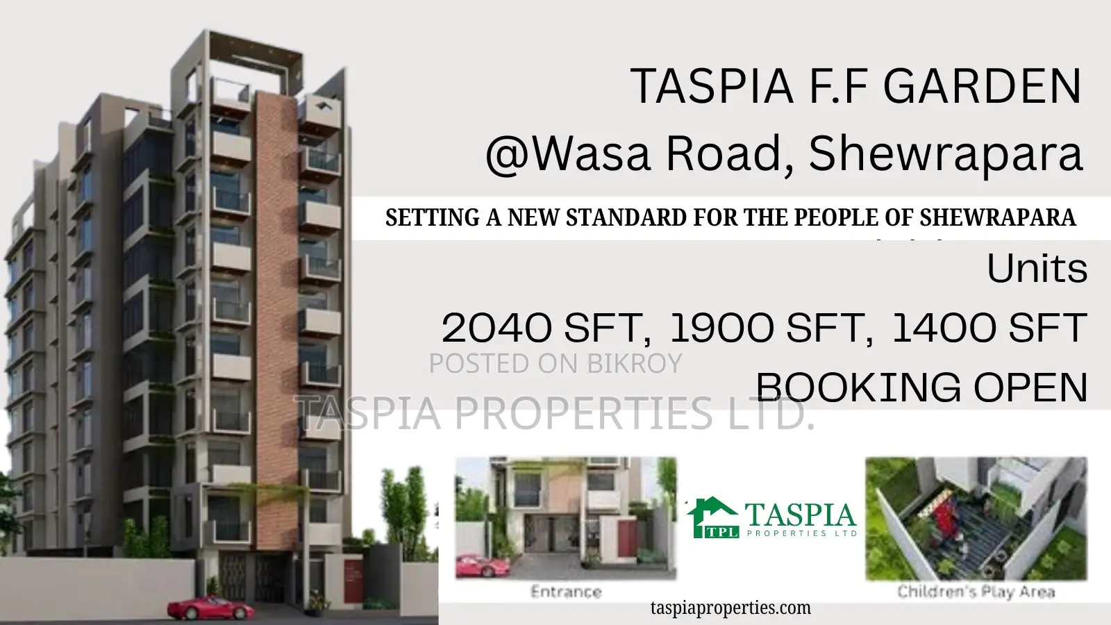 4 Bedroom Apartment in Taspia Properties, Shewrapara for Sale in Shewrapara