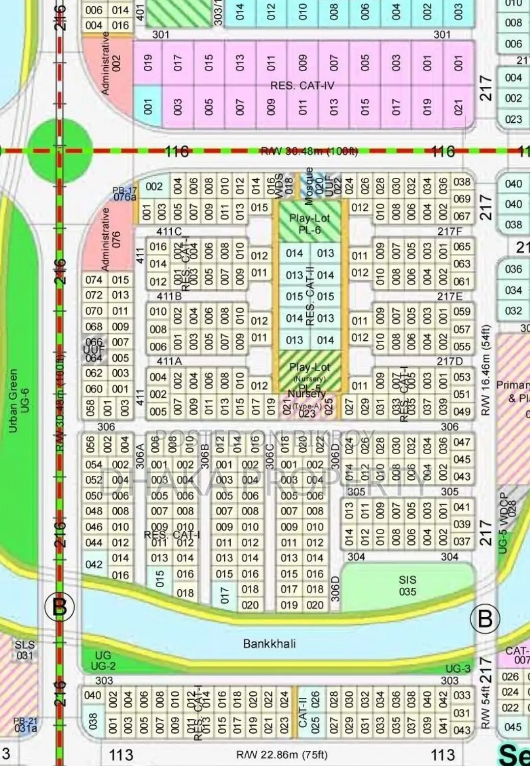 30ft Road 3 Katha Park South at Sector-20 in Purbachal