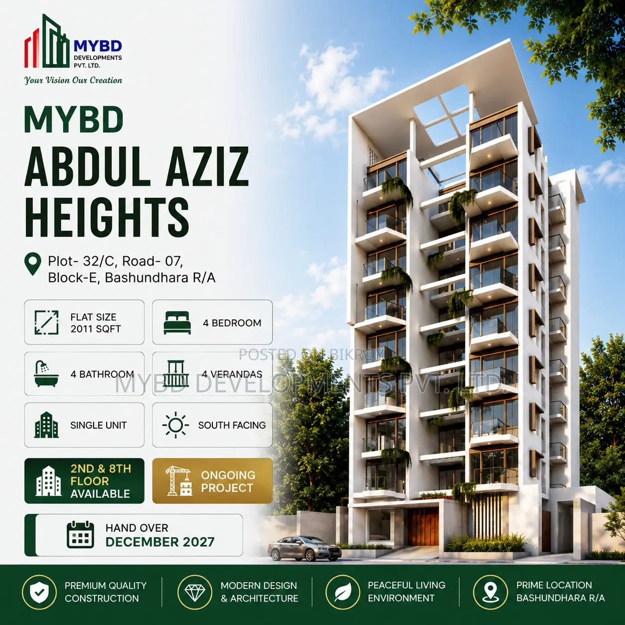 4 Bedroom Apartment in Mybd Abdul Aziz, Basundhara for Sale in Basundhara