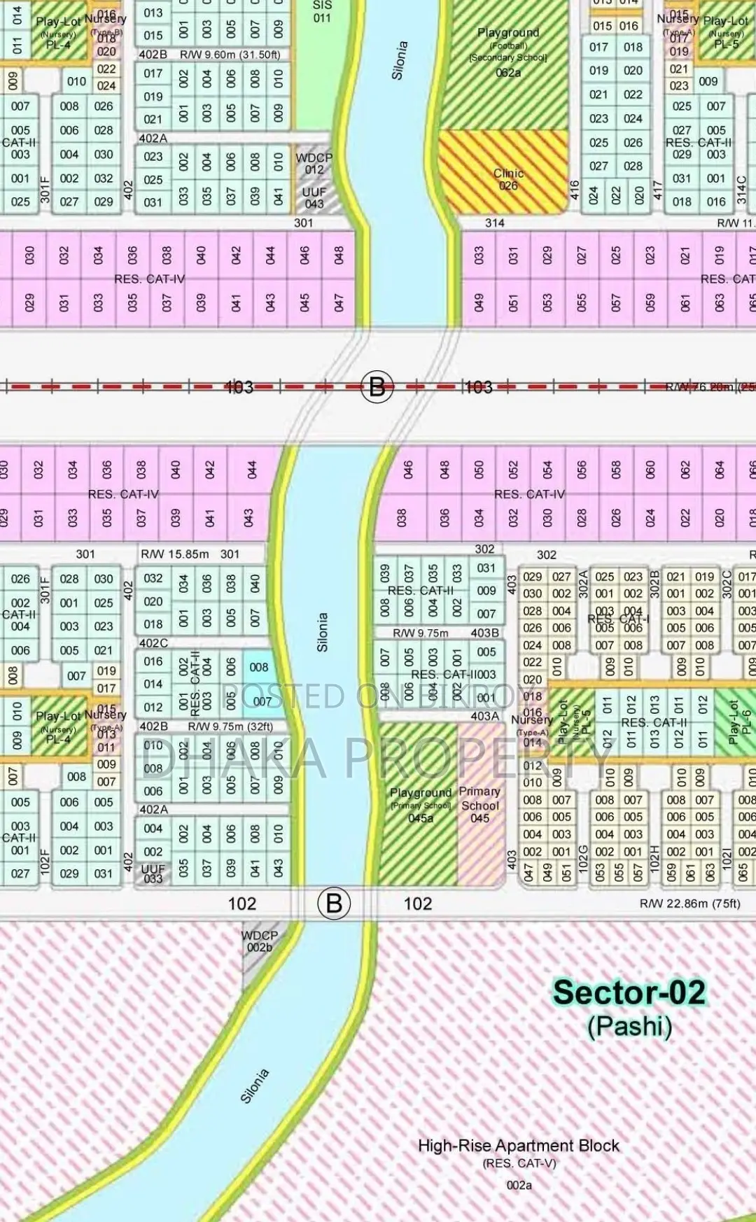 Close to Lake 5 Katha South at Sector-2 in Purbachal