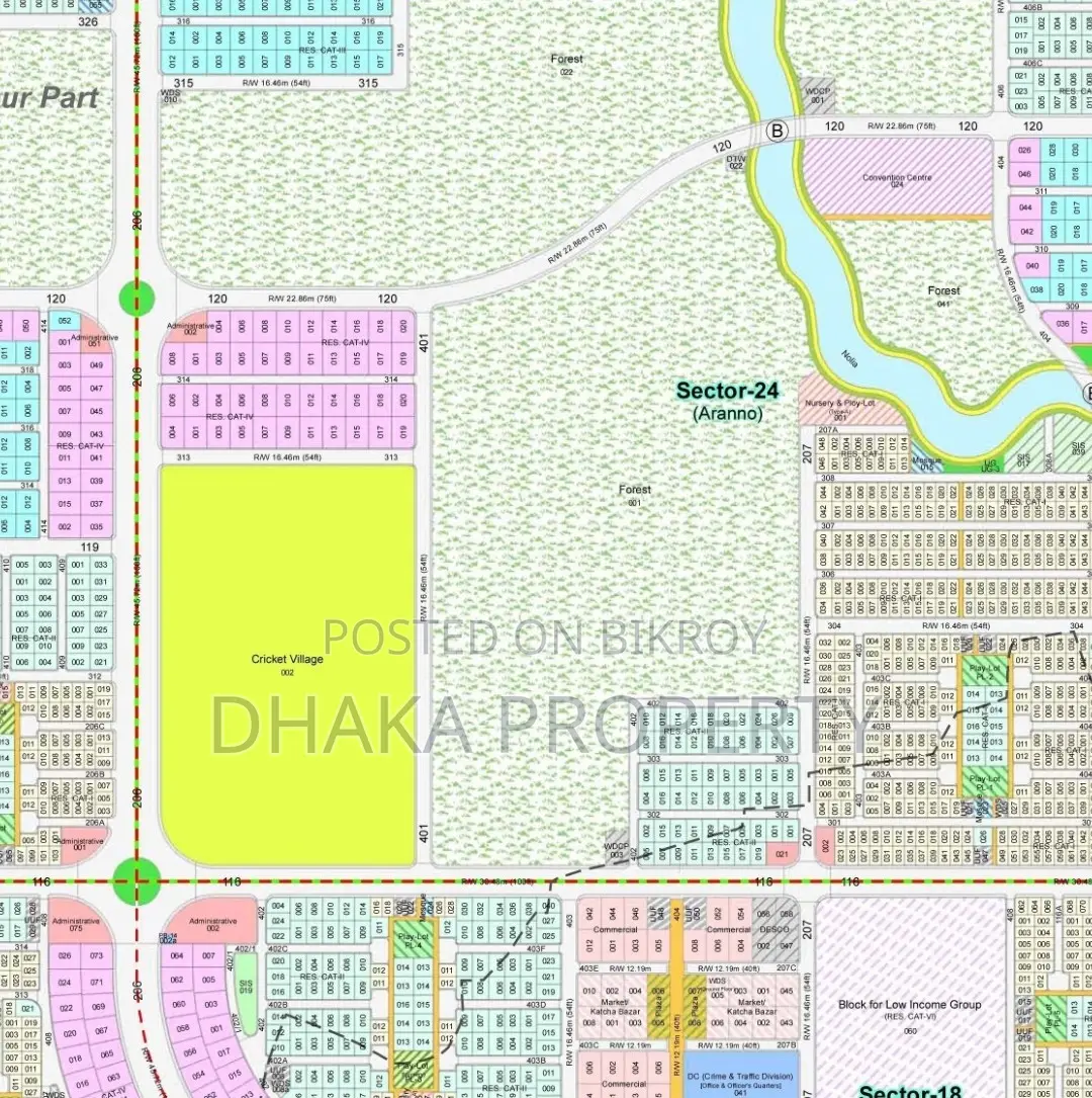 54ft Road 3 Katha Forest Facing at Sector-24 in Purbachal