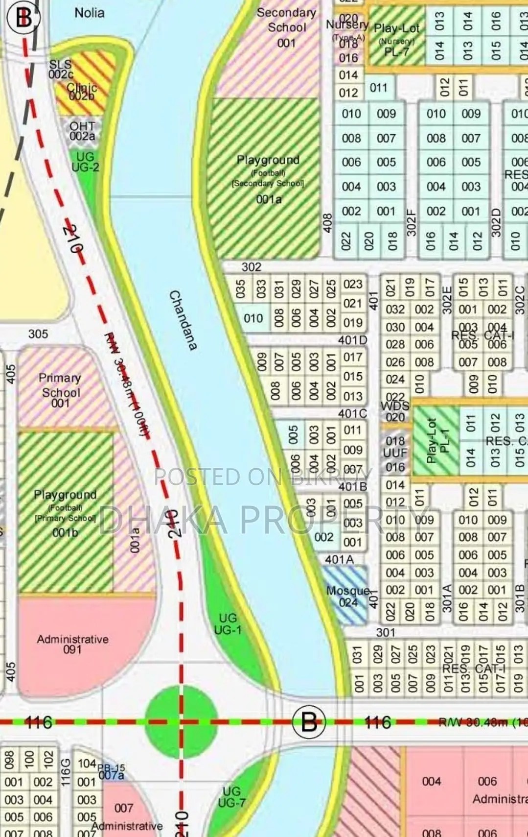Corner 3 Katha Lake South/East at Sector 23 in Purbachal