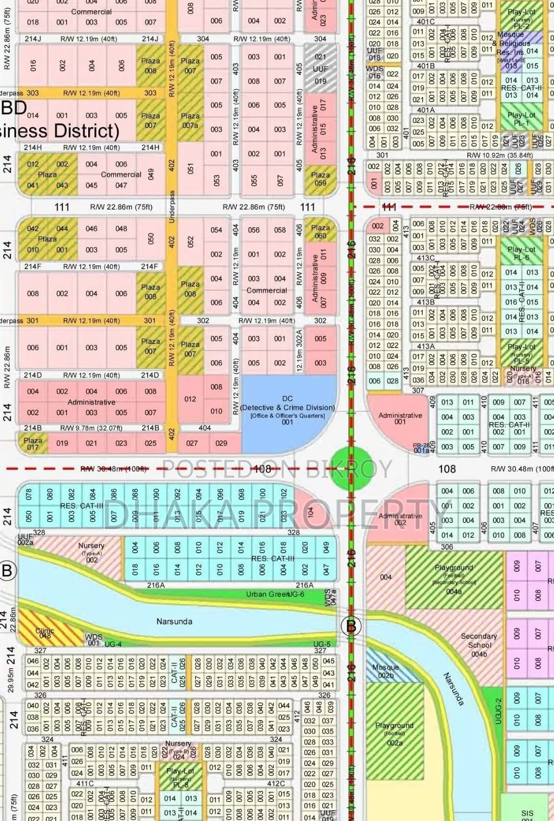 100 feet Commercial 7.5 Katha North Facing at Sector 9 in Purbachal