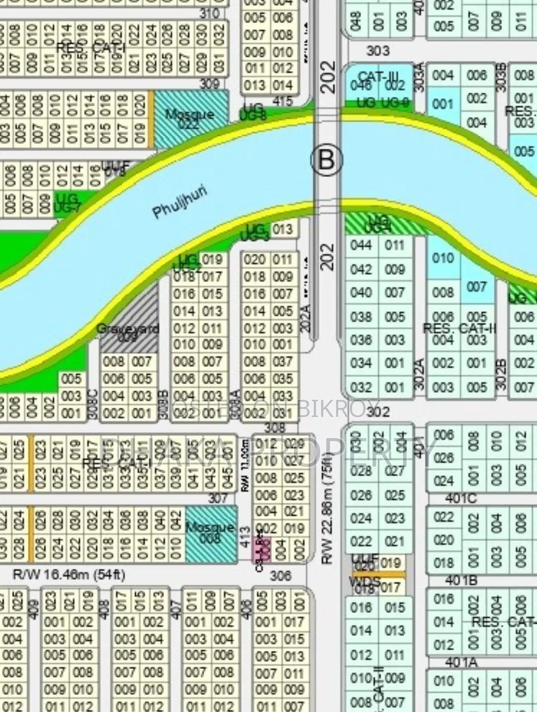 30ft Road 3 Katha Park South at Sector-15 in Purbachal