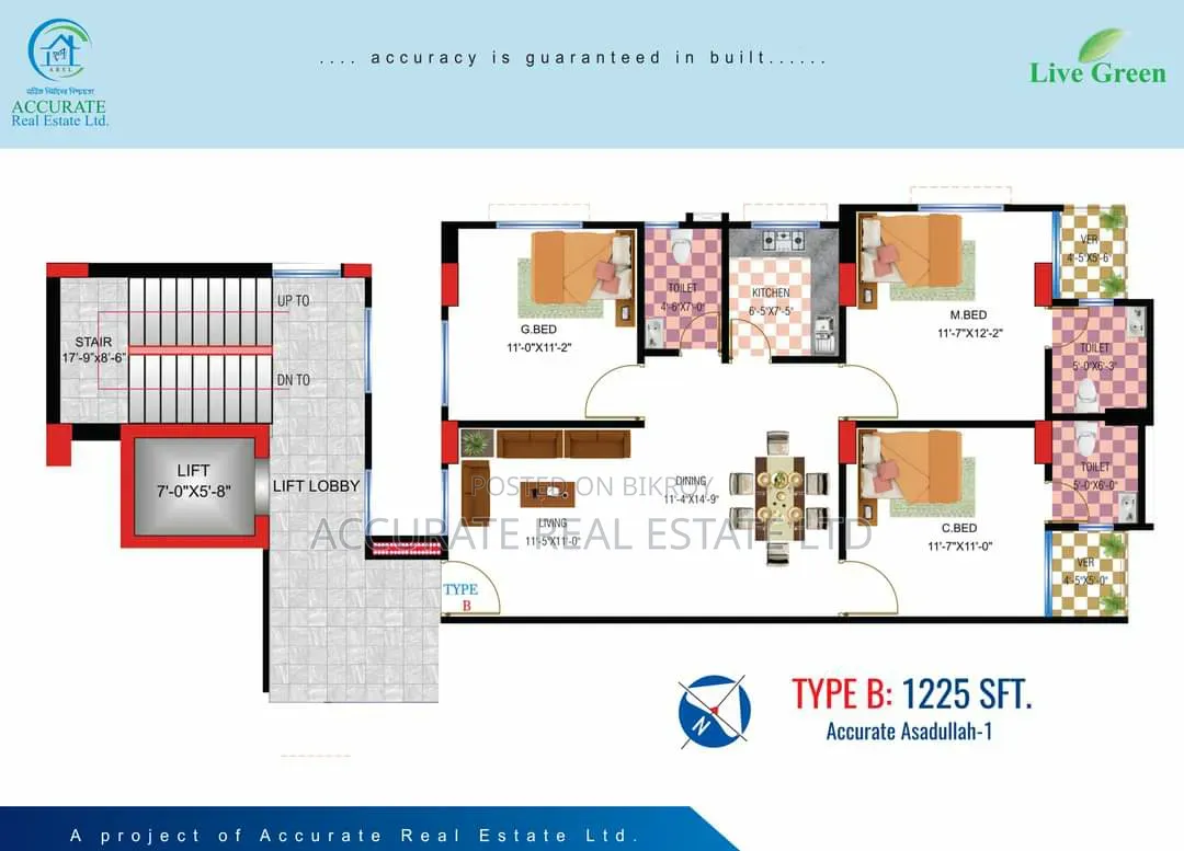 3-Bedroom Apartment in Accurate Real Estate, Dhanmondi for Sale in Dhanmondi