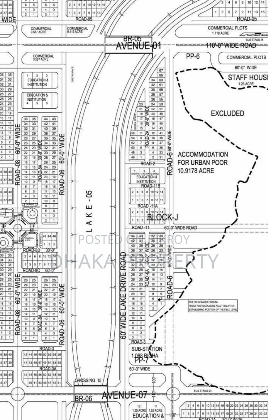 60ft Road 3 Katha Lake View at Sector 17/J in Uttara