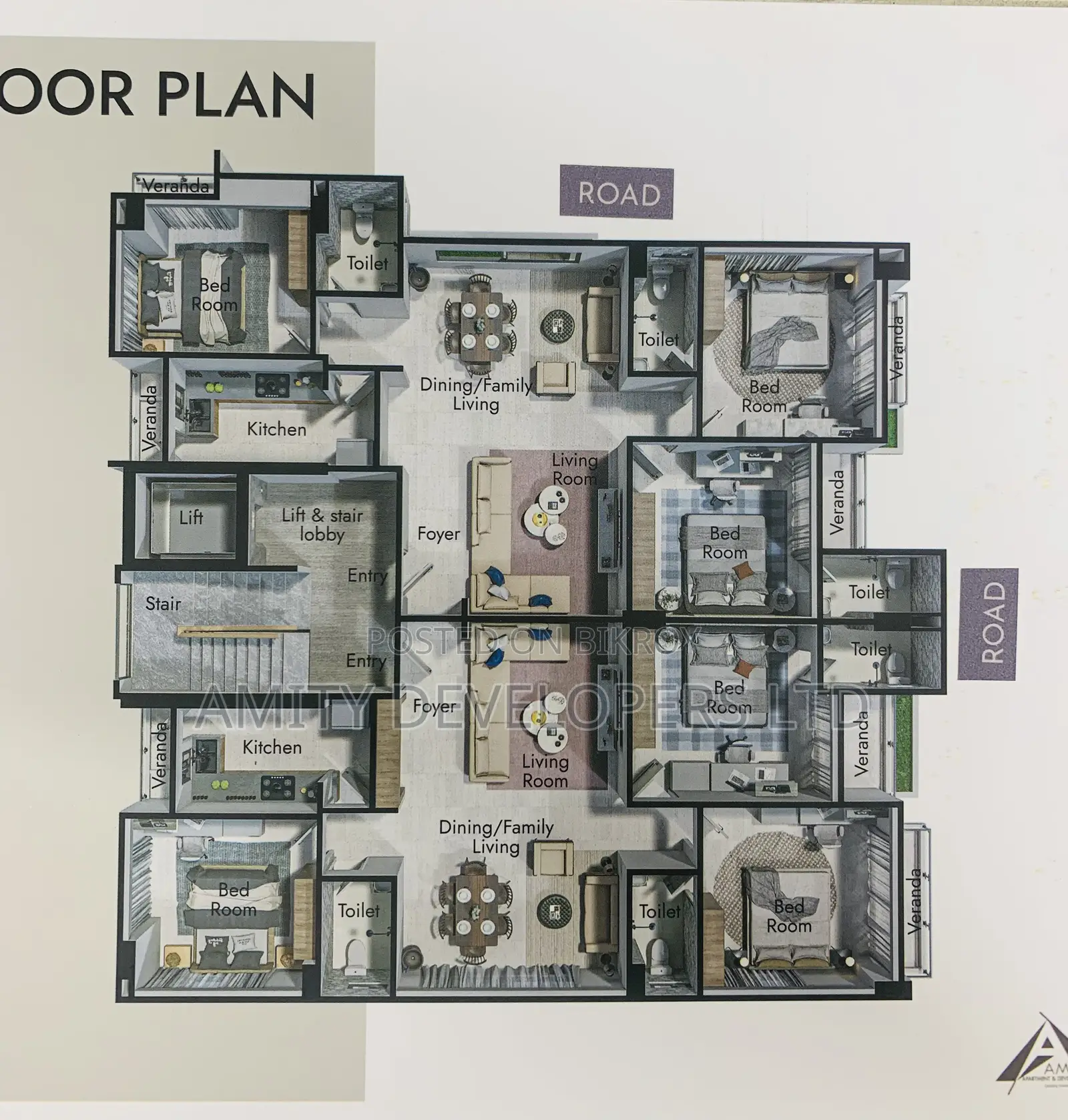 3-Bedroom Apartment in Amity Apartment, Kotwali for Sale in Kotwali