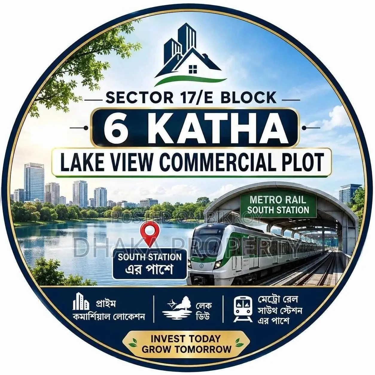 110ft Road 6 Katha Lake View North at Sector-17/E in Uttara