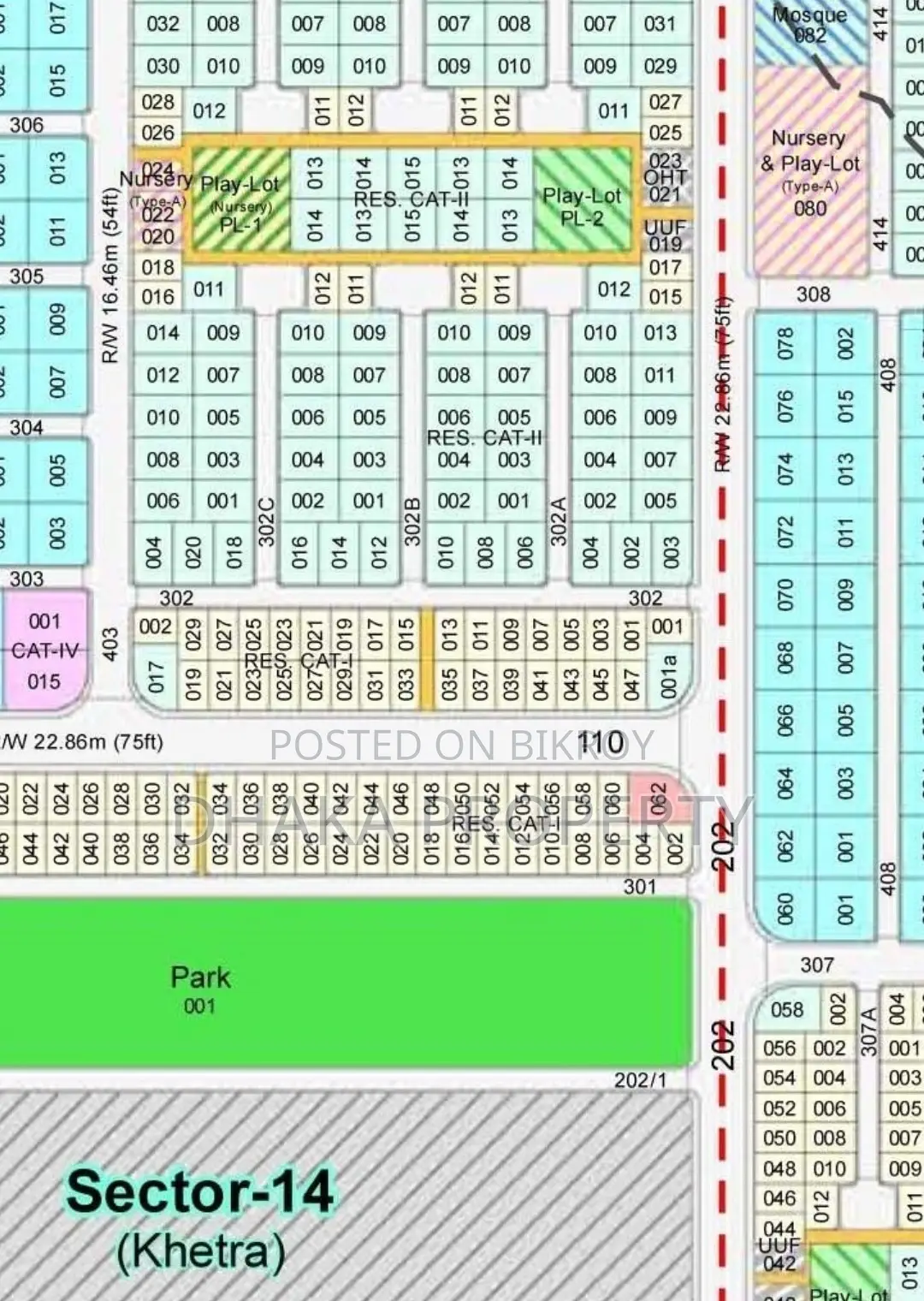 Nearby 300ft 5 Katha Park South at Sector-14 in Purbachal