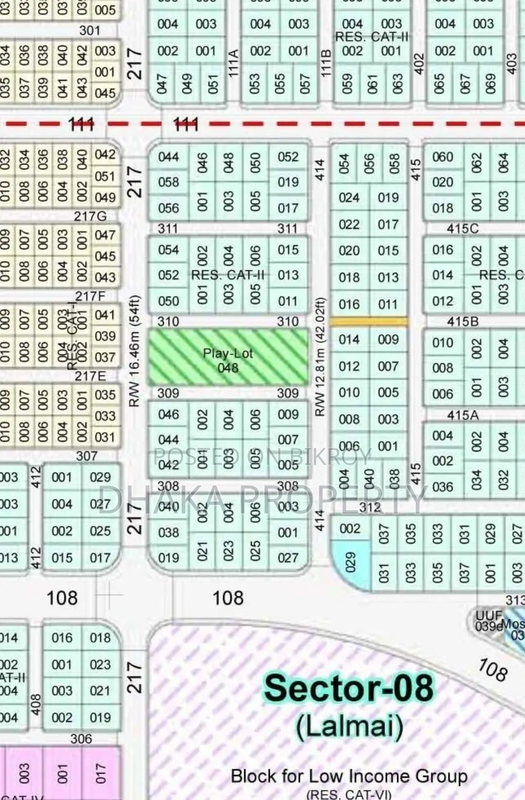 54ft Road 5 Katha Park West at Sector-8 in Purbachal