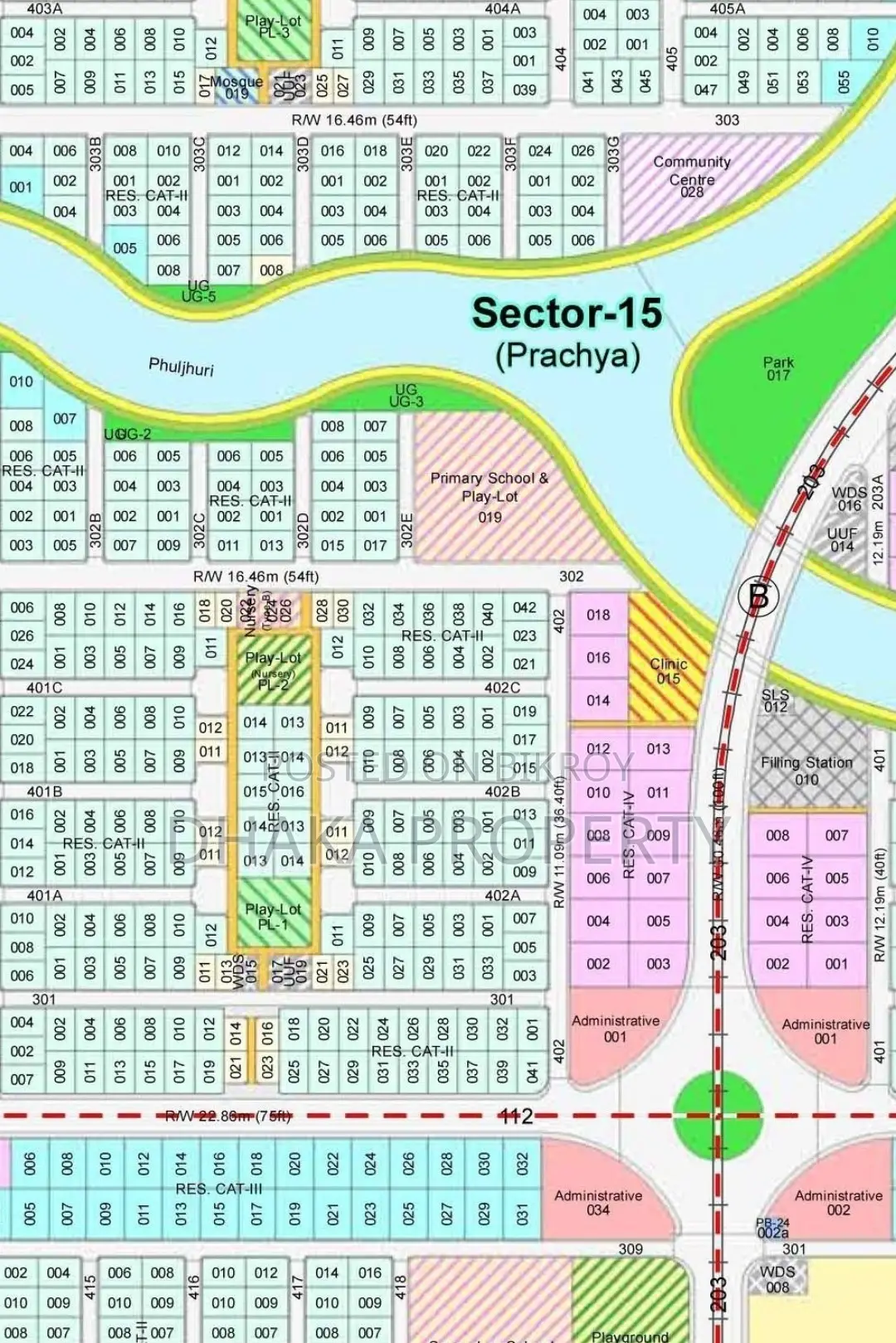 54ft Road 3 Katha Lake Park North at Sector-15 in Purbachal
