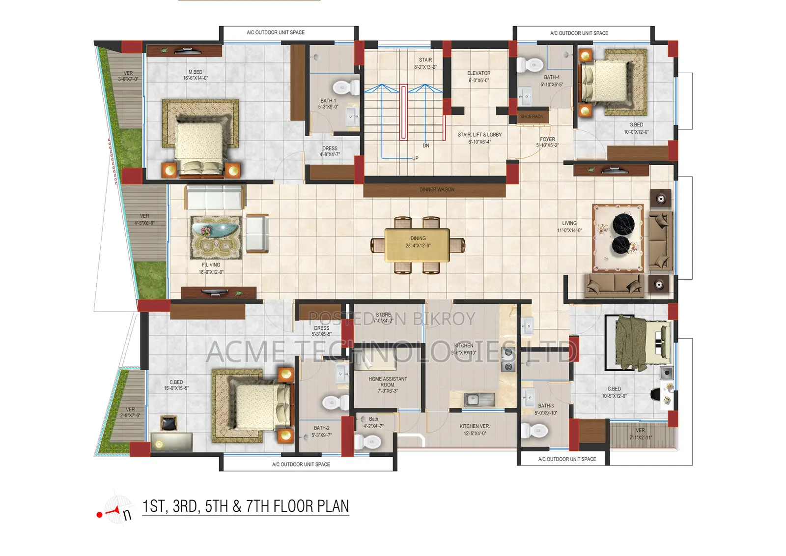 4 Bedroom Apartment in Polaris, Jalshiri Abason for Sale in Jalshiri Abason