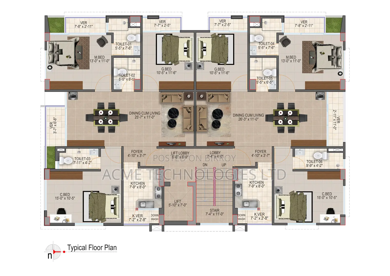 3bdrm Apartment in Rabeya, Jalshiri Abason for sale in Jalshiri Abason