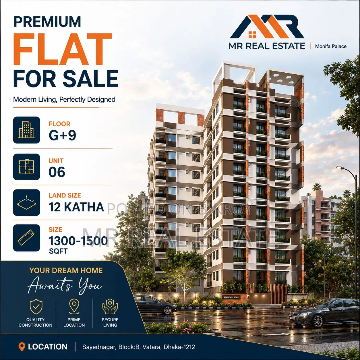 3 Bedroom Apartment in Notunbazar, Badda for Sale in Badda