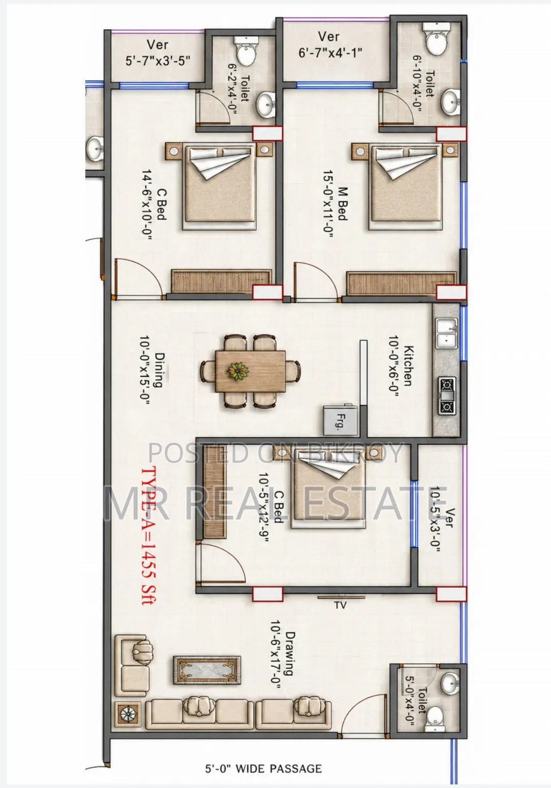 3 Bedroom Apartment in Notunbazar, Badda for Sale in Badda