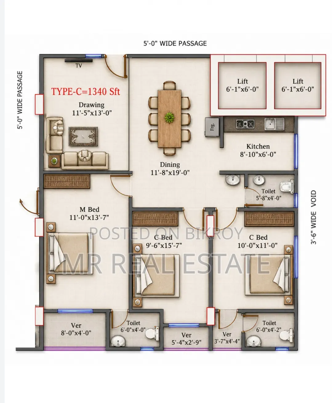 3 Bedroom Apartment in Notunbazar, Badda for Sale in Badda