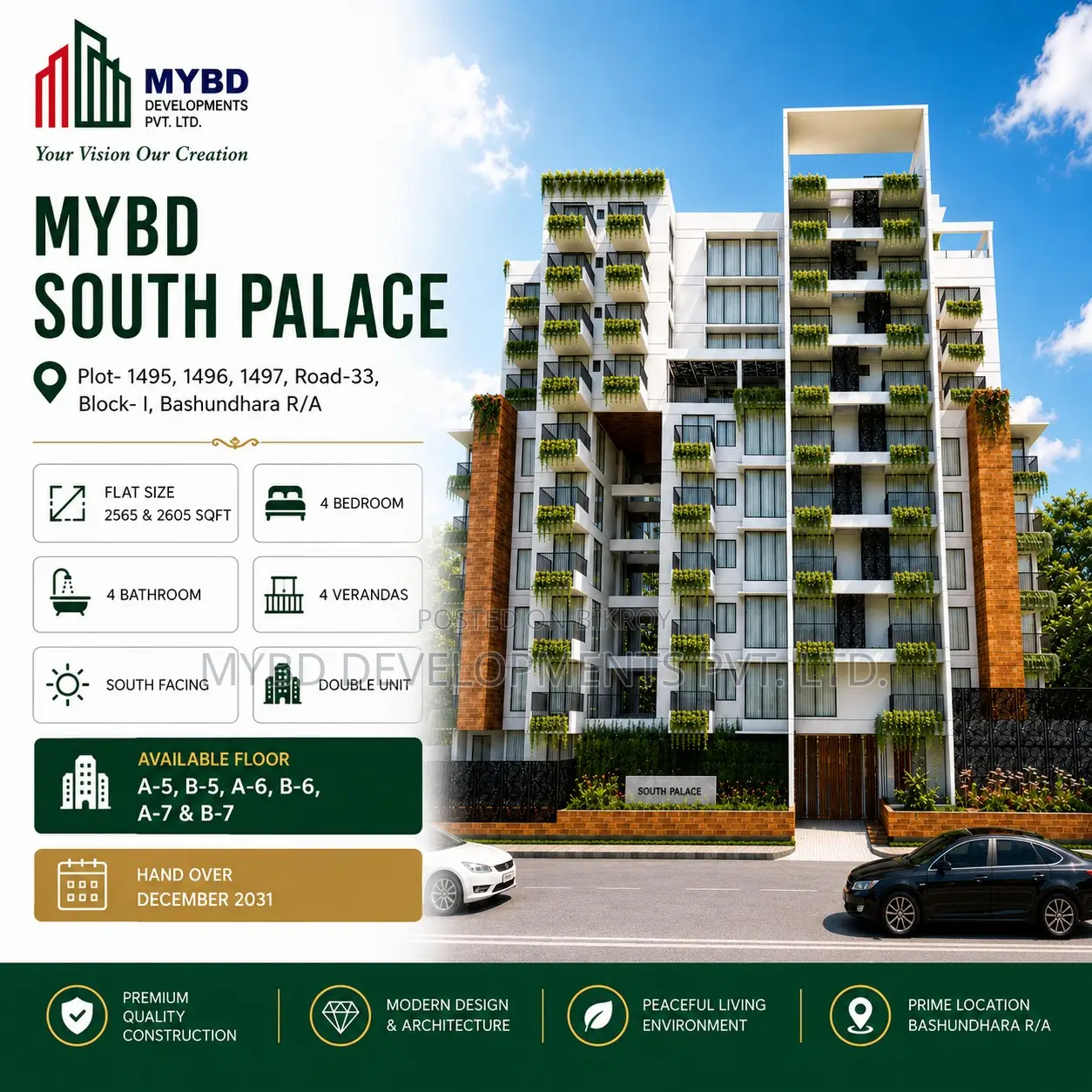 4bdrm Apartment in Mybd South Palace, Basundhara for sale in Basundhara