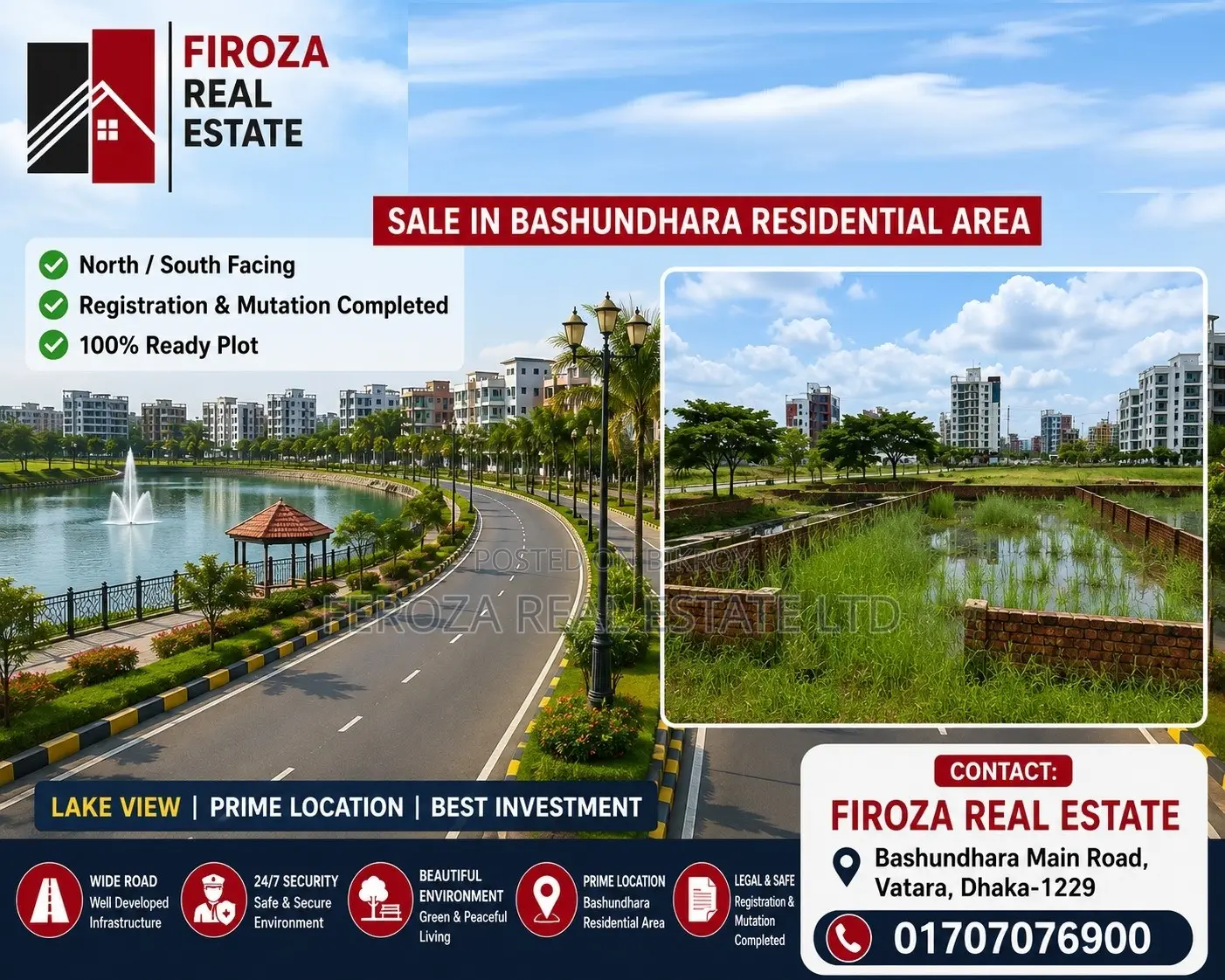 Bashundhara, Boundary Wall- Block N 3+3=6 Katha Urgent Sale in Bashund in Basundhara