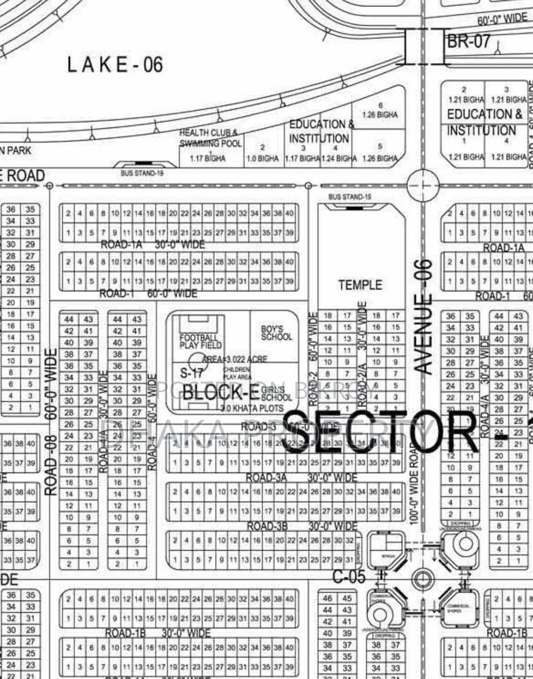 60ft 3 Katha Park View South at Sector-17/E in Uttara