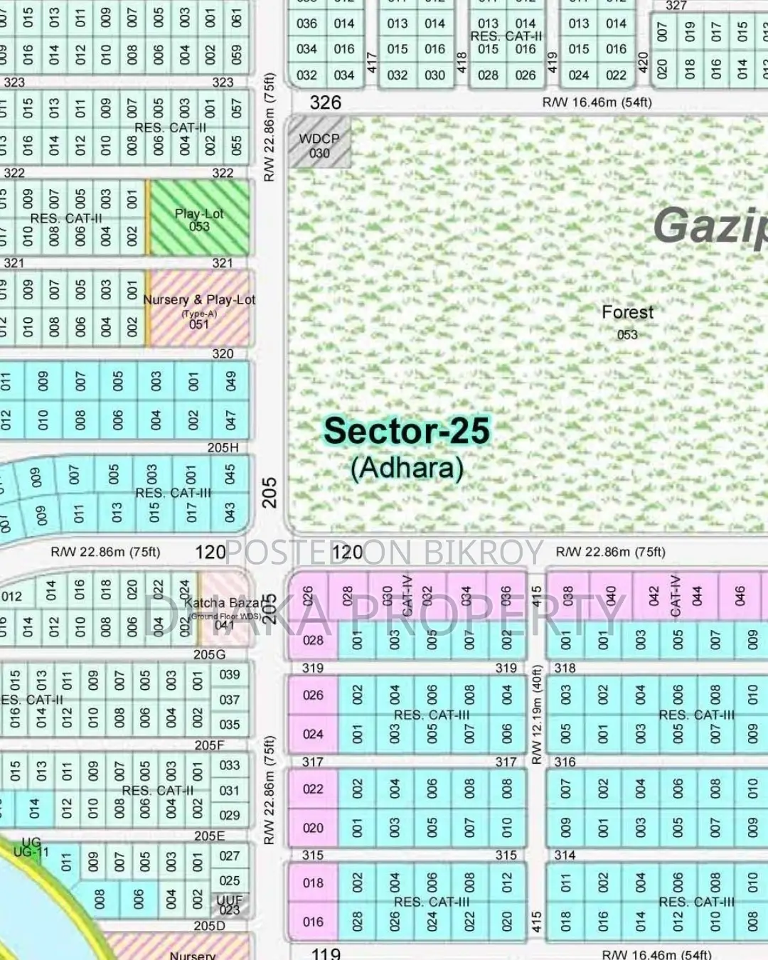 75/75ft Corner 7.5 Katha Forest View South/East at Sector-25 in Purbachal