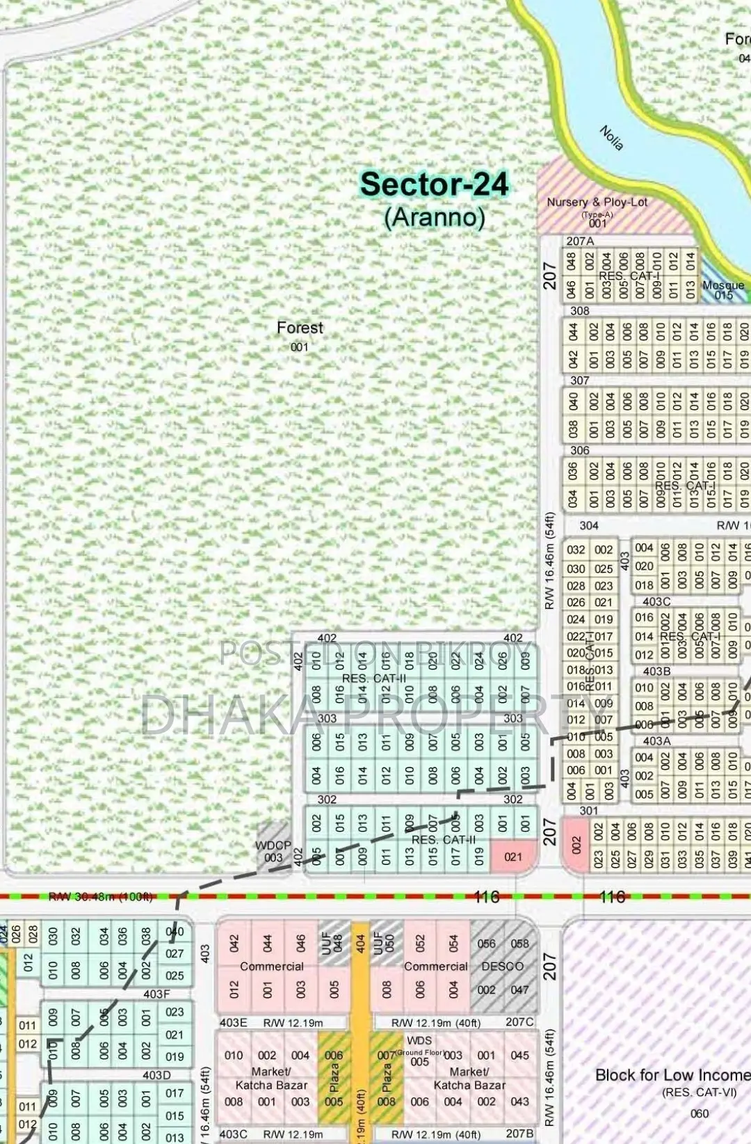 Sector-24 South Face 5 Katha Land Near Forest in Purbachal