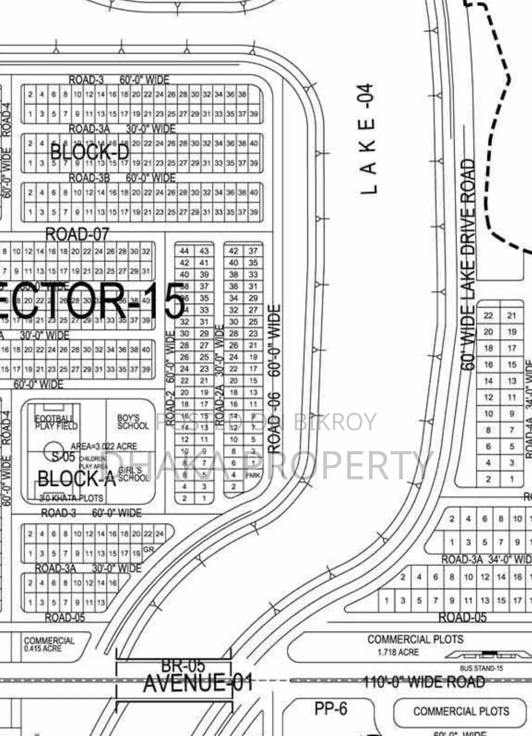 30ft Road 3 Katha Lake East at Sector-15/A in Uttara