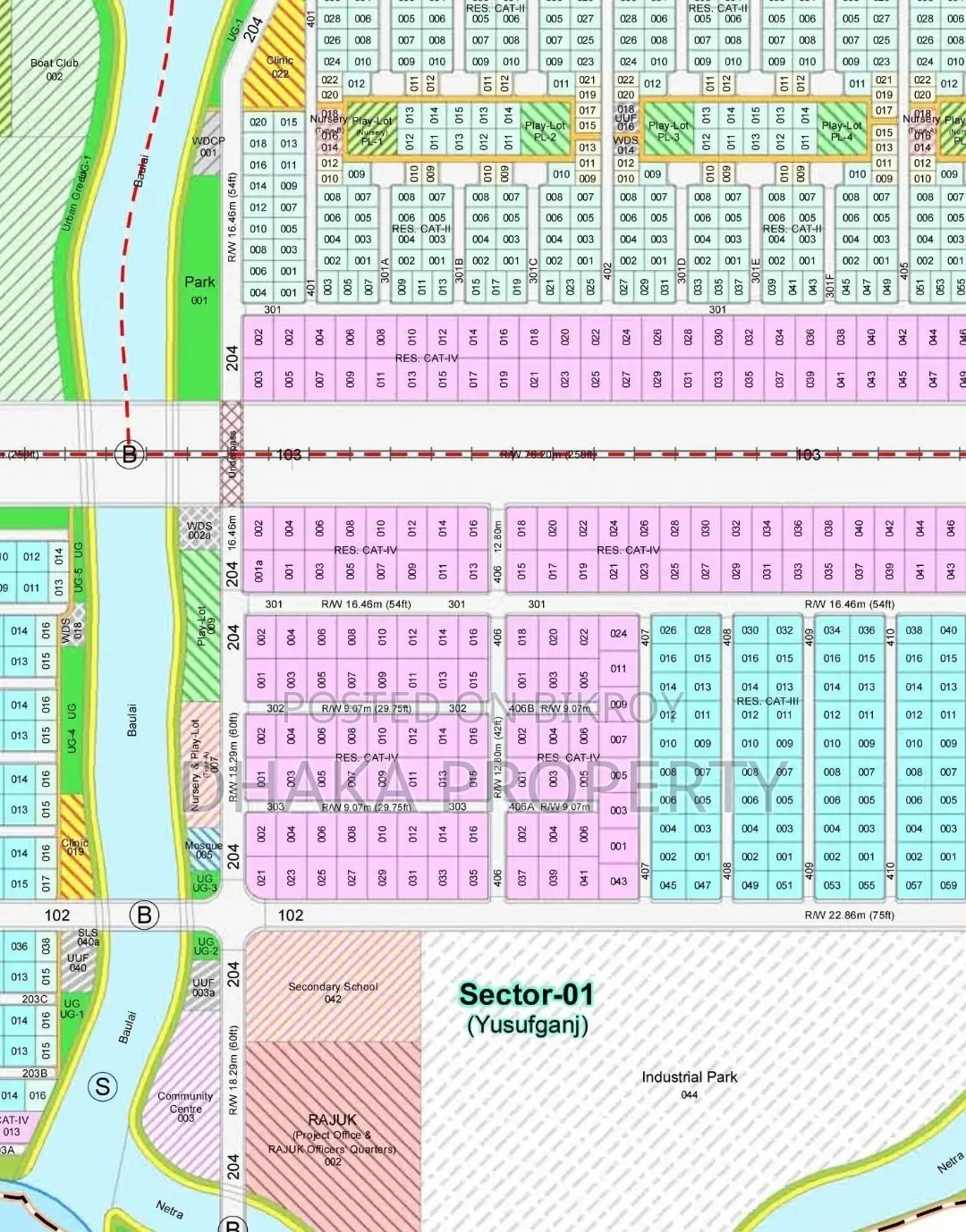 300ft Commercial 10 Katha North at Sector-1 in Purbachal
