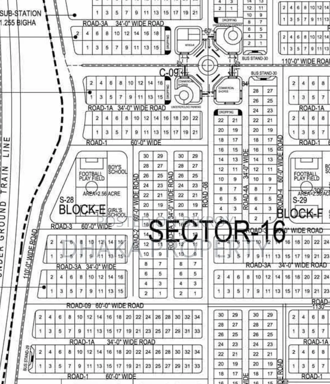 60ft Road 5 Katha Land East Facing at Sector-16/E in Uttara