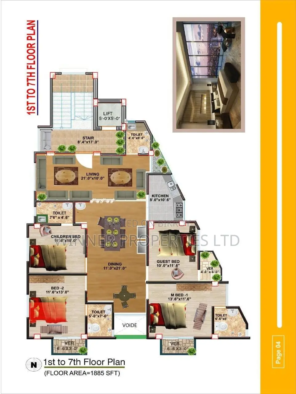 4-Bedroom Apartment in Winner Aman Palace, Uttara for Sale in Uttara