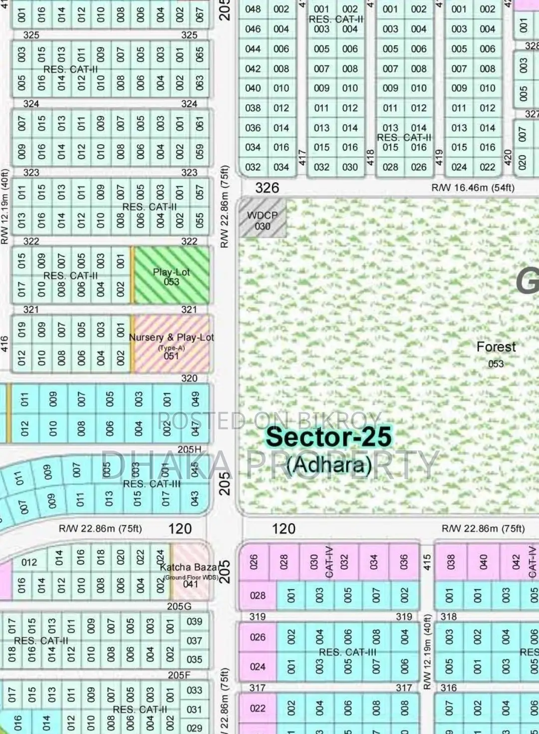 75ft Road 5 Katha Land West Facing at Sector-25 in Purbachal