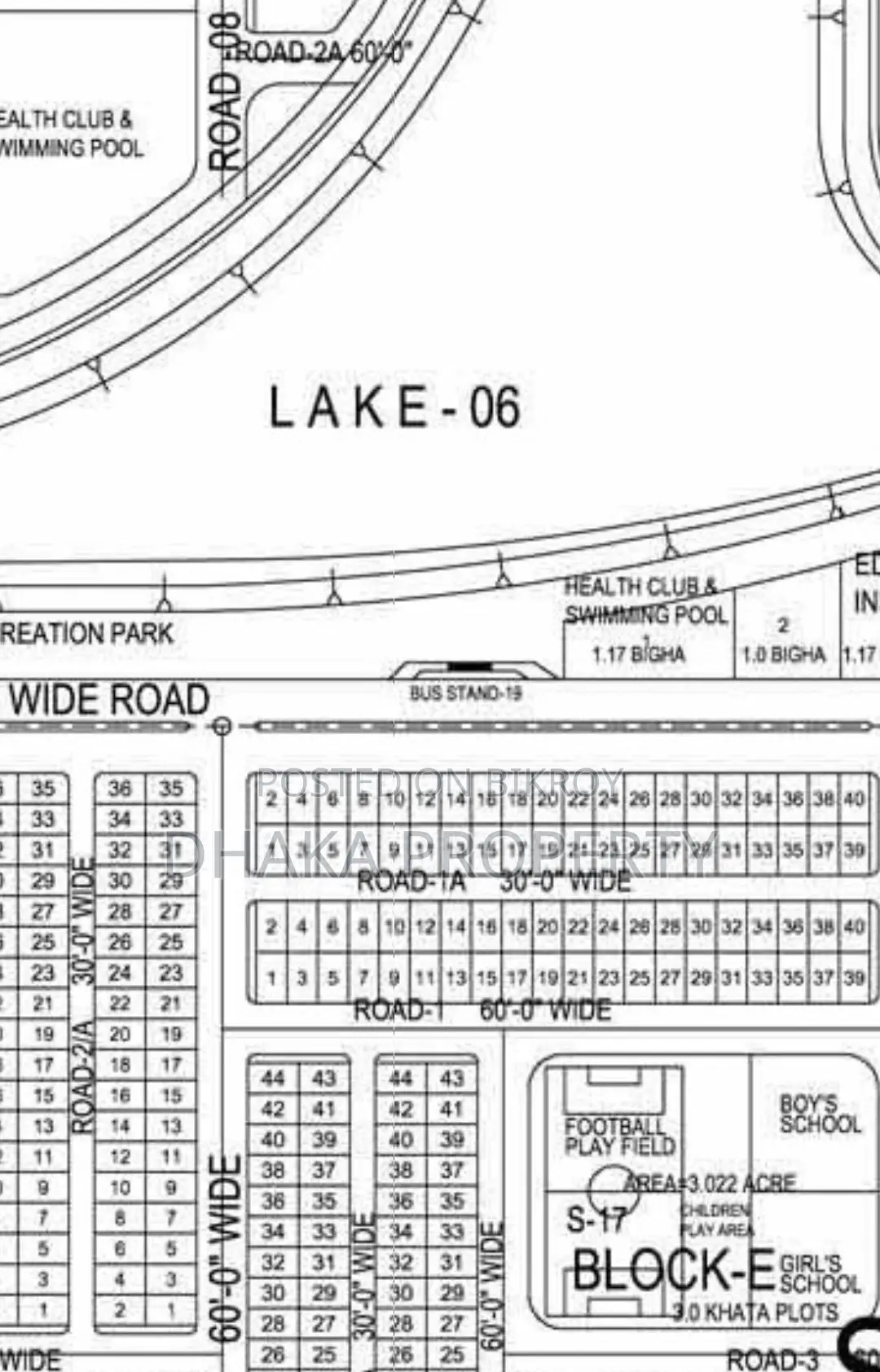 110ft Road 6 Katha Lake View North at Sector-17/E in Uttara