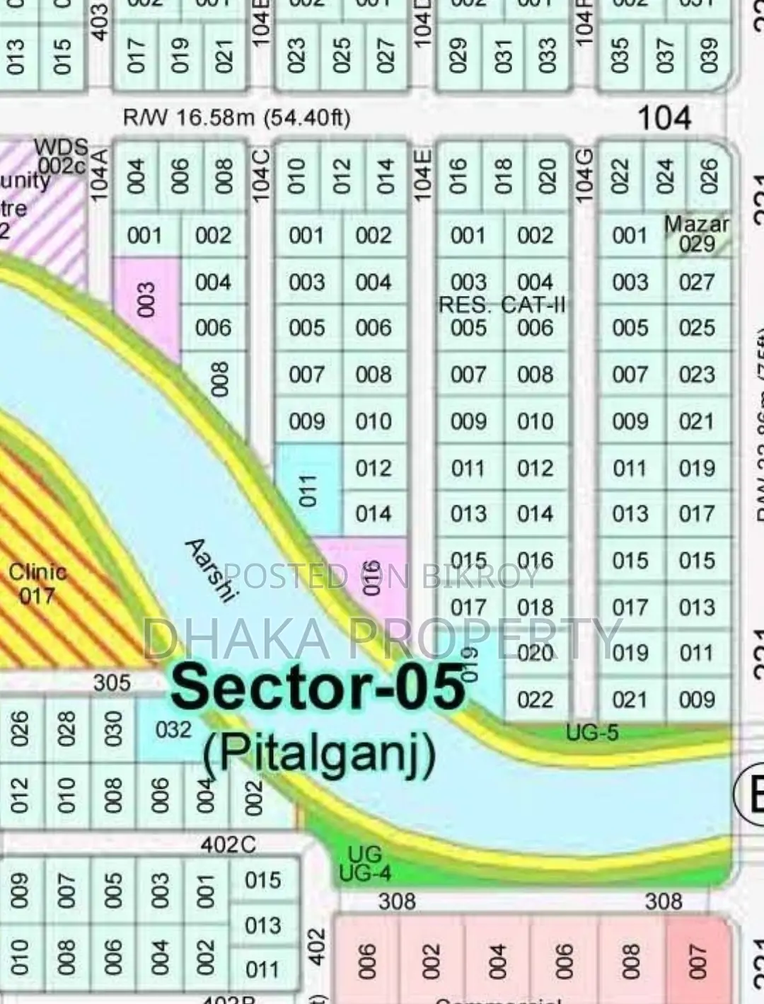 Nearby 300ft 5 Katha Lake East at Sector-5 in Purbachal