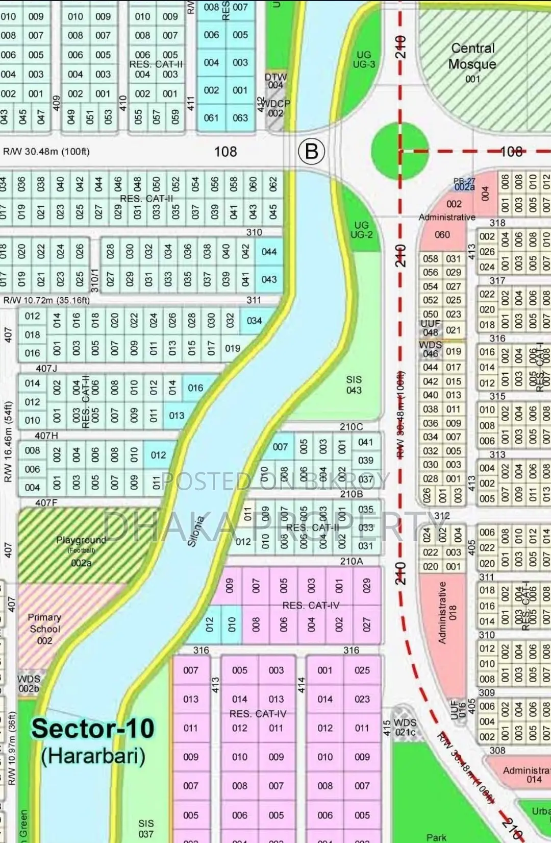 30ft Road 5 Katha Lake North at Sector-10 in Purbachal