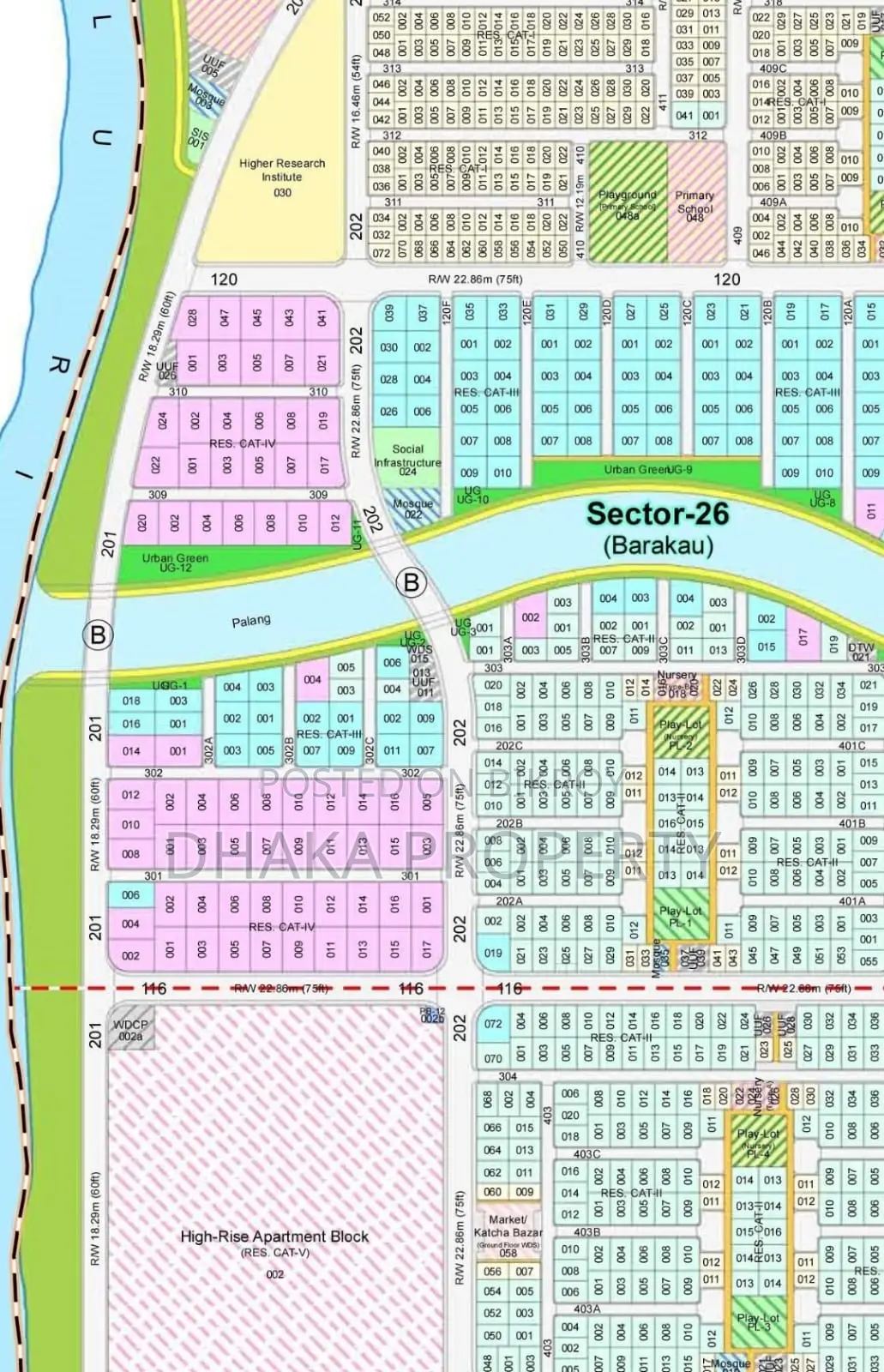 30/75ft Corner 10 Katha North/East at Sector-26 in Purbachal